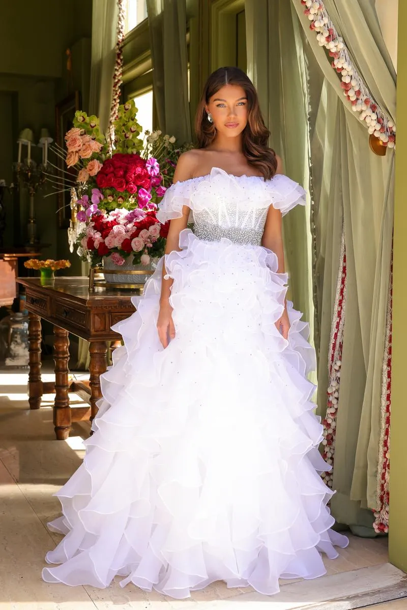 Ava Presley Ruffle Corset Prom Dress 29533 sold by Terry costa