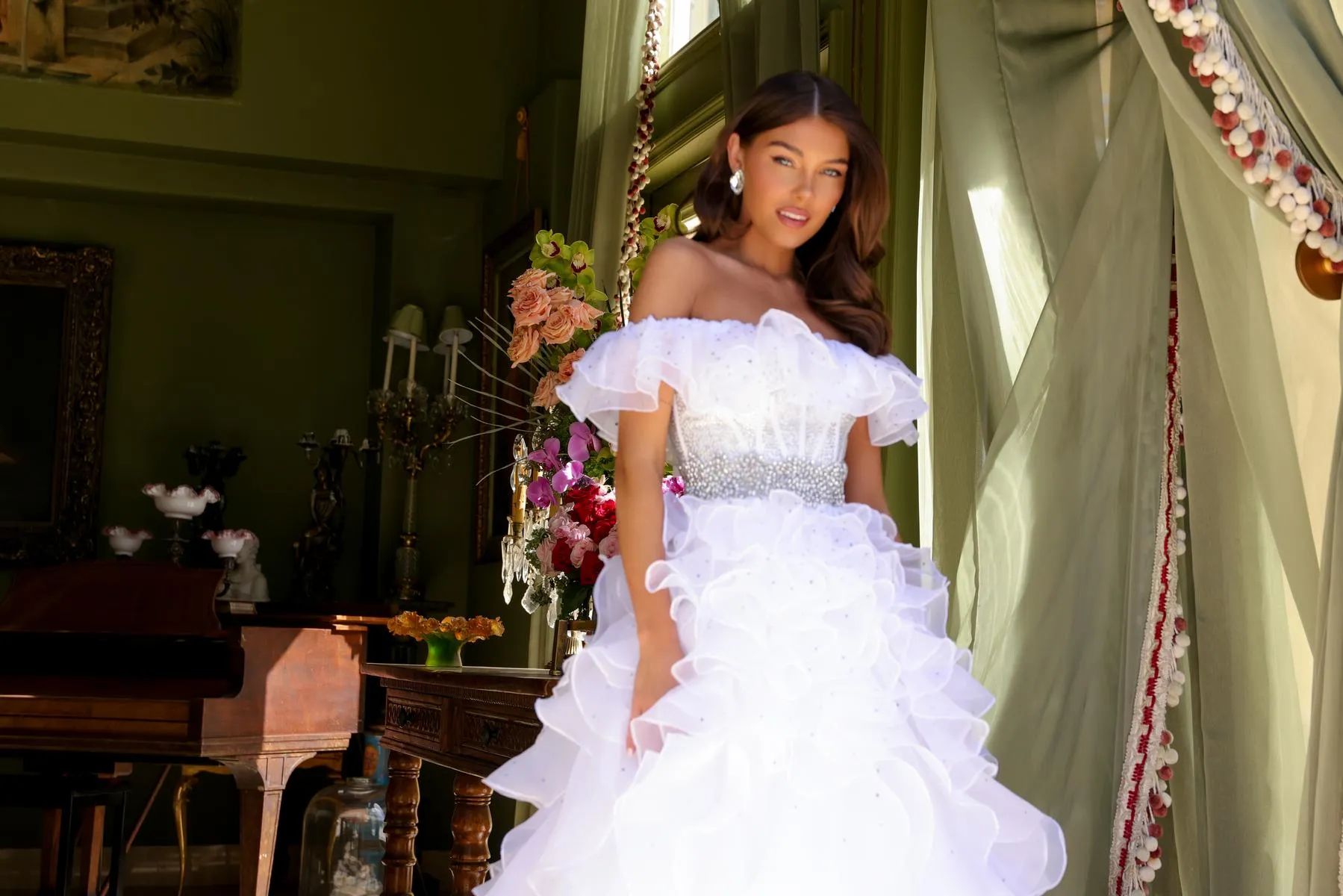 Ava Presley Ruffle Corset Prom Dress 29533 sold by Terry costa product image thumbnail 5