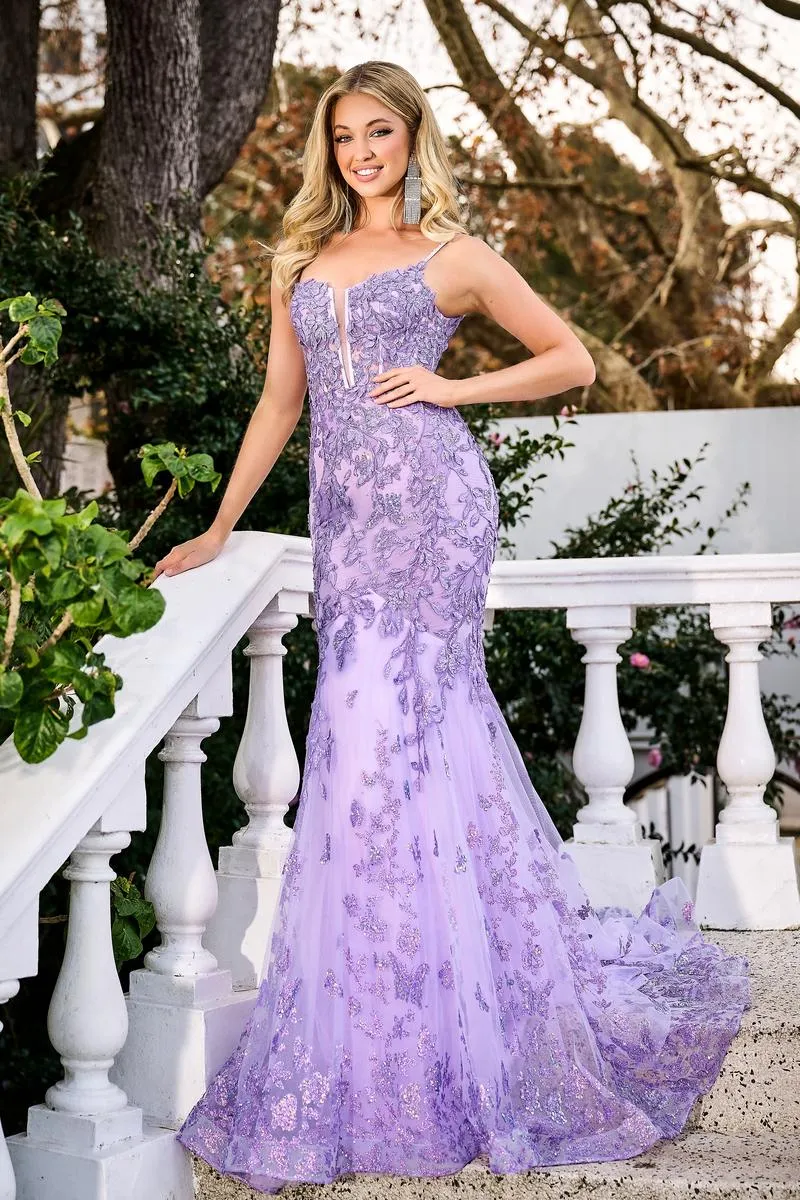 Portia and Scarlett Long Lace Prom Dress PS24295 sold by Terry costa product image thumbnail 3