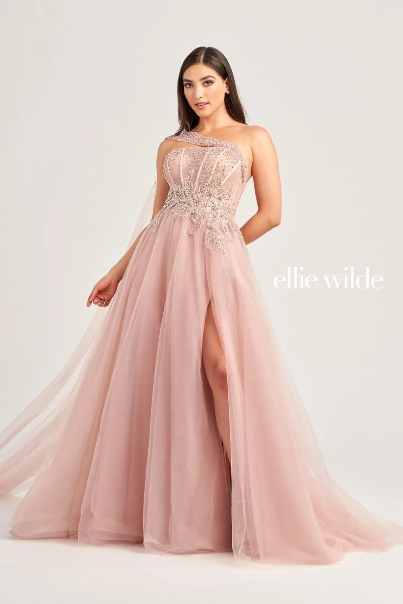 Ellie Wilde One Shoulder Ball Gown EW35090 sold by Terry costa product image thumbnail 3