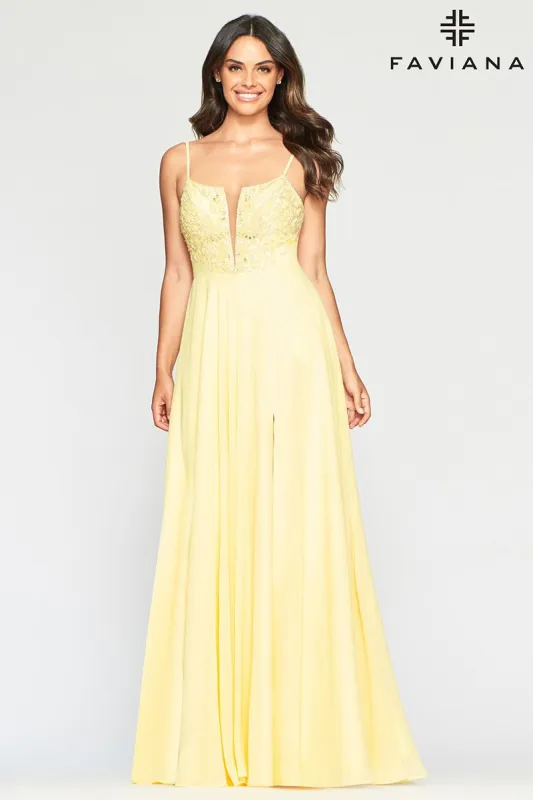 Faviana Glamour Dress S10415 sold by Terry costa