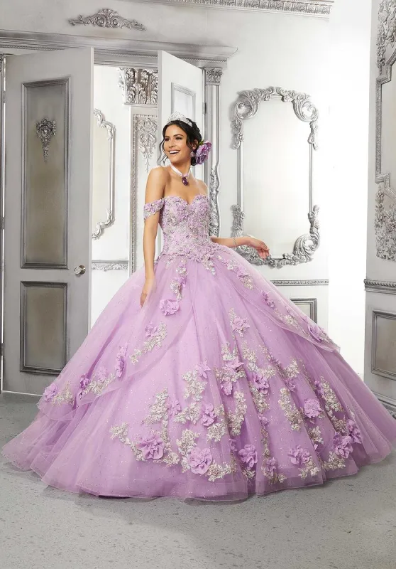 Vizcaya by Morilee 3D Floral Fairytale Quince Dress 89318 made by Mori Lee