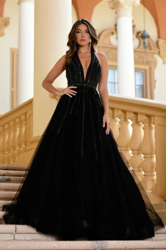 Ava Presley Halter Prom Dress 38926 sold by Terry costa