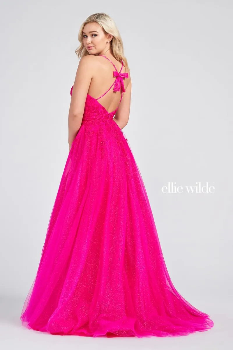 Ellie Wilde A-Line V-Neck Prom Dress EW122014 sold by Terry costa product image thumbnail 2