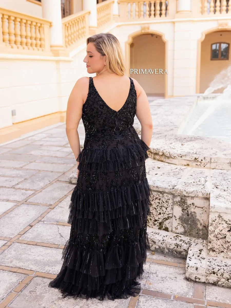 Primavera Plus Size Tiered Ruffle Prom Dress 14052 sold by Terry costa product image thumbnail 4