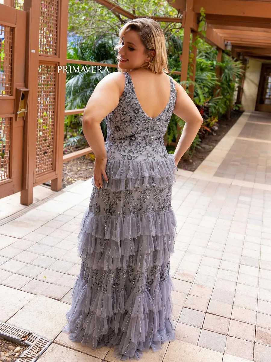 Primavera Plus Size Tiered Ruffle Prom Dress 14052 sold by Terry costa product image thumbnail 2