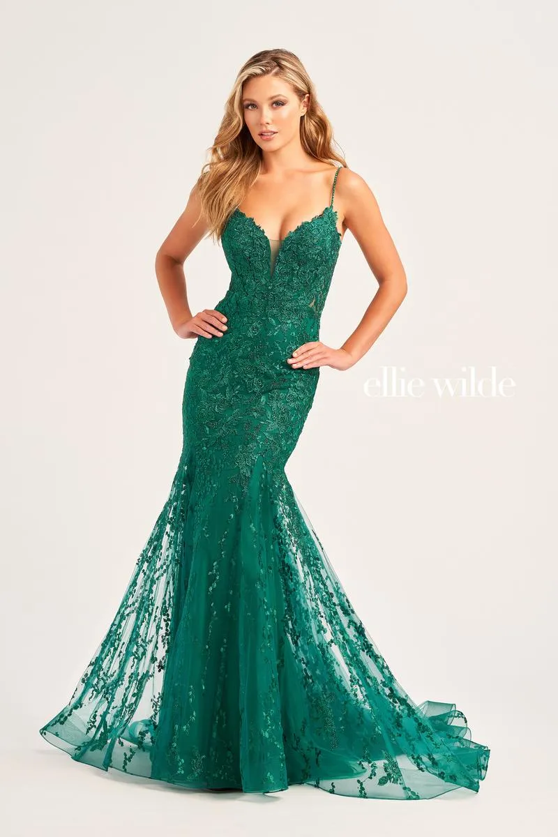 Ellie Wilde Mermaid Lace Prom Dress EW35221 sold by Terry costa product image thumbnail 5