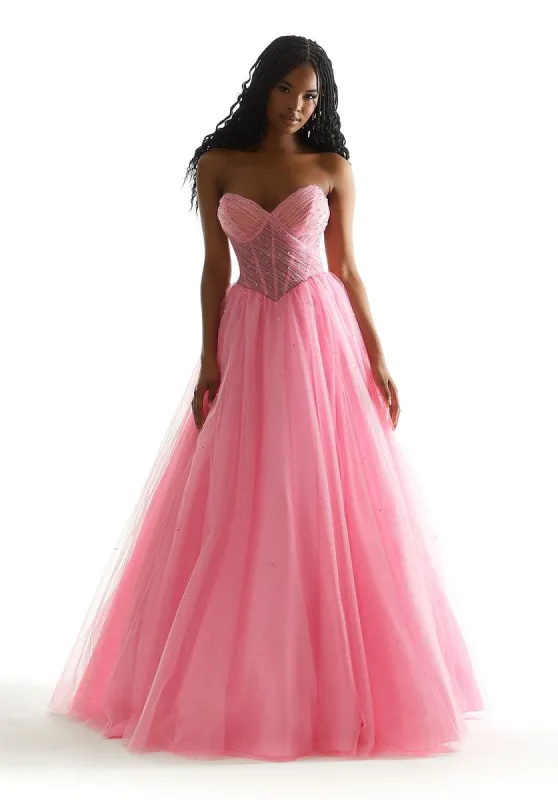 Morilee Strapless Basque Waist Ballgown 49071 made by Mori Lee