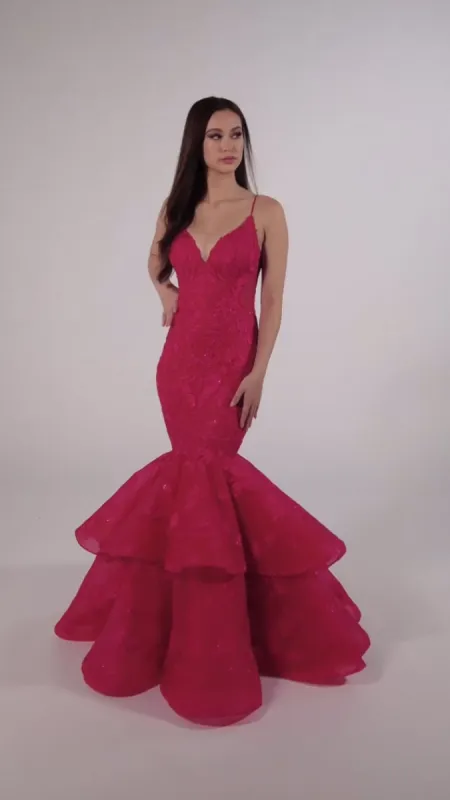 Ellie Wilde Lace Mermaid Prom Dress EW35092 made by Mon Cheri