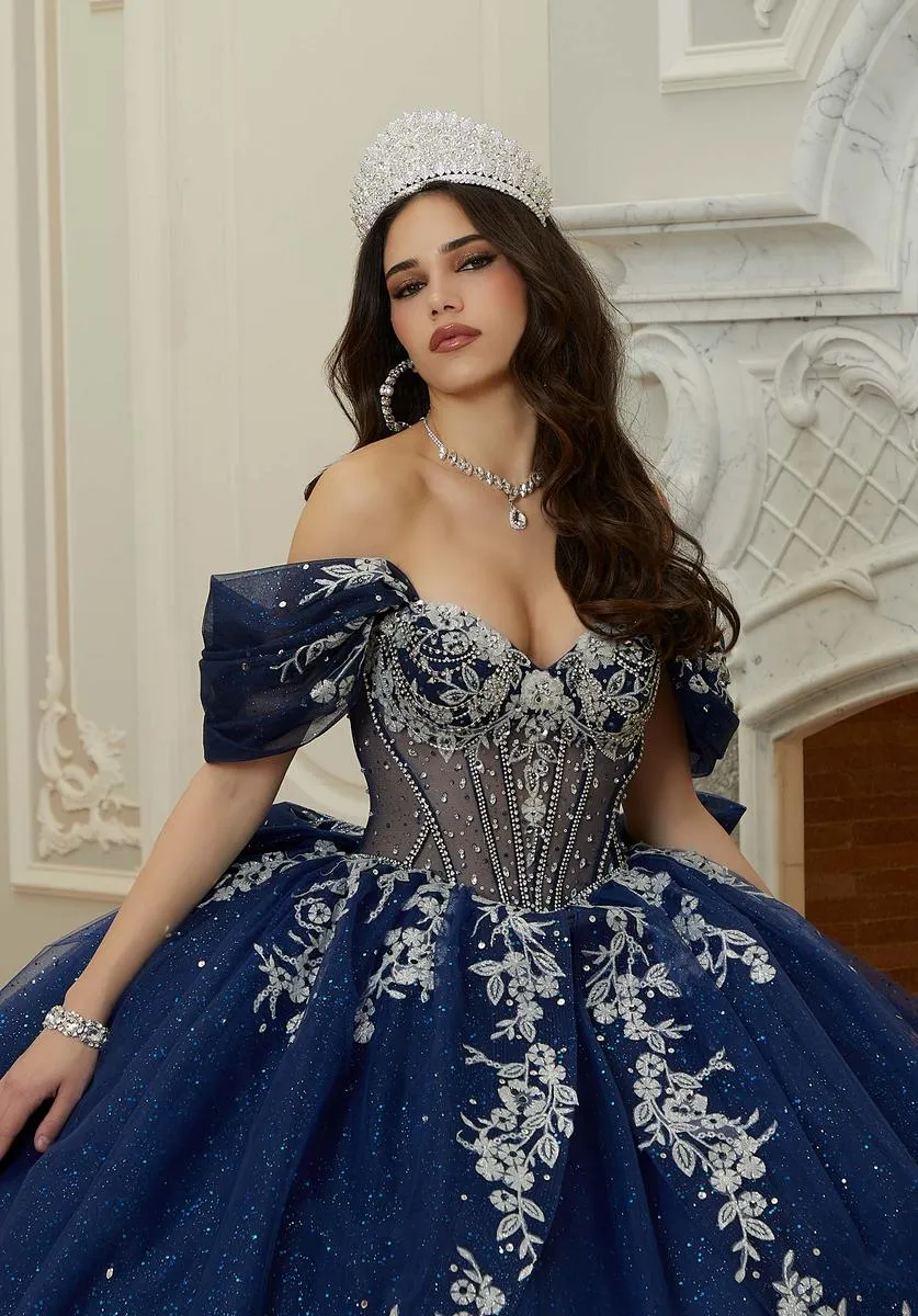 Vizcaya by Morilee Illusion Corset Quince Dress 89480 sold by Terry costa product image thumbnail 4