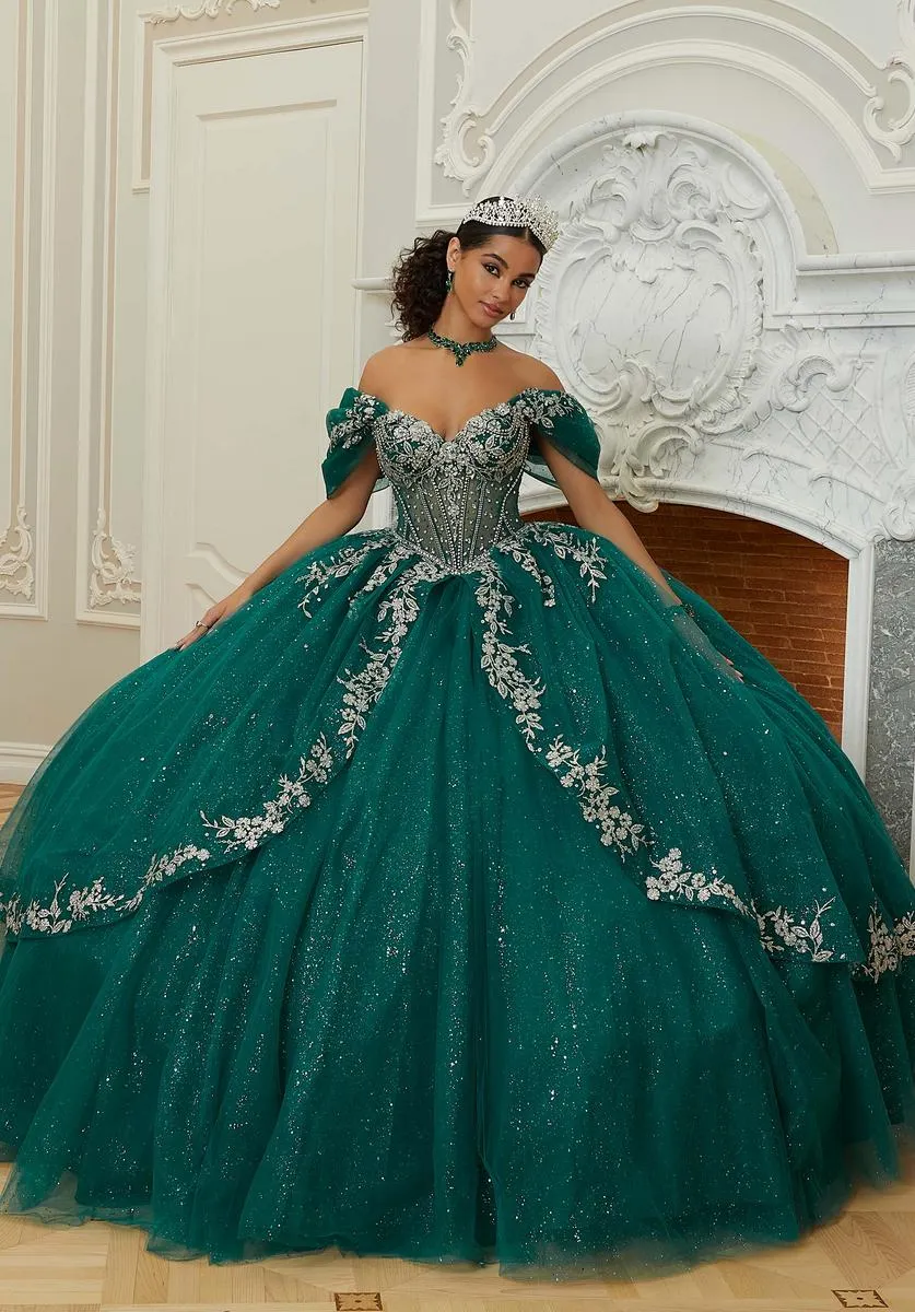 Vizcaya by Morilee Illusion Corset Quince Dress 89480 sold by Terry costa product image thumbnail 3