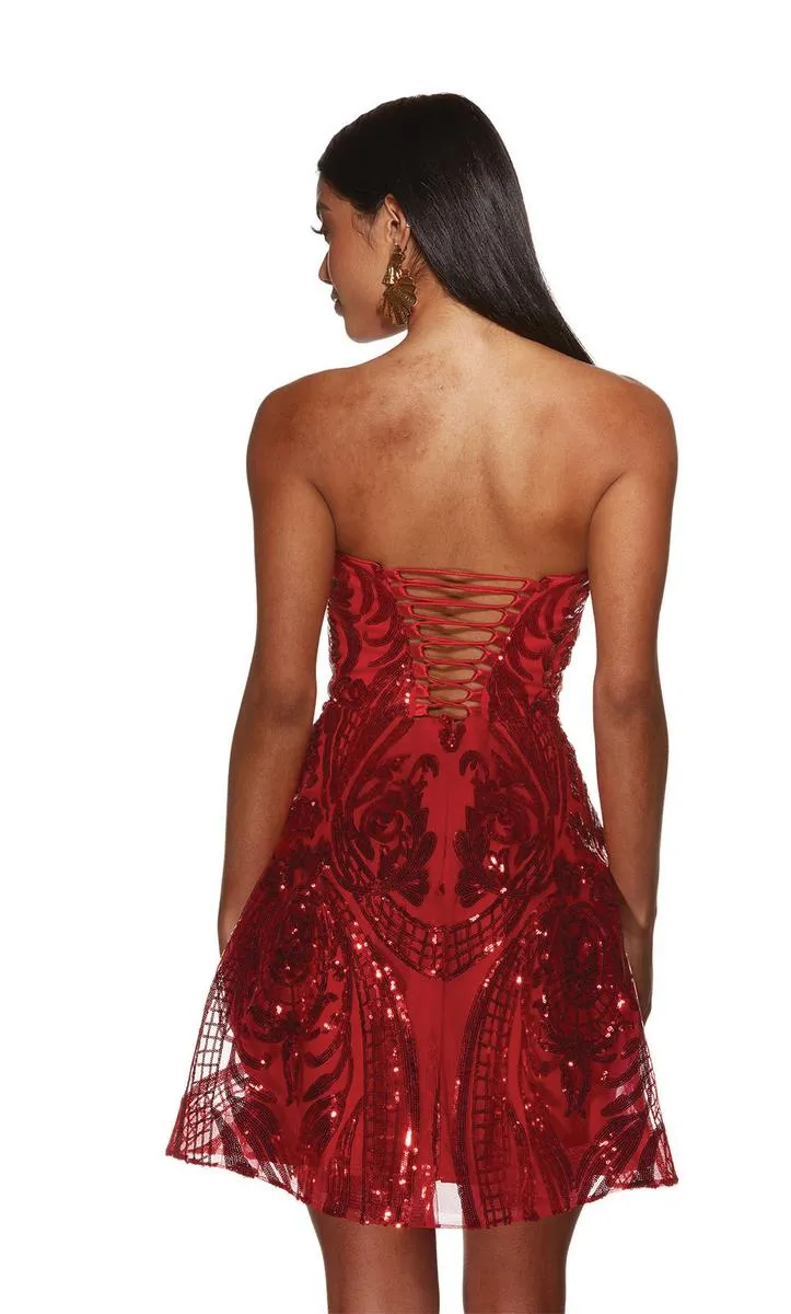 Alyce Paris Strapless Sequin HoCo Dress 3773 sold by Terry costa product image thumbnail 2