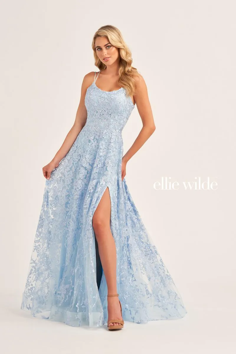 Ellie Wilde A-Line Lace Prom Dress EW35222 sold by Terry costa product image thumbnail 5