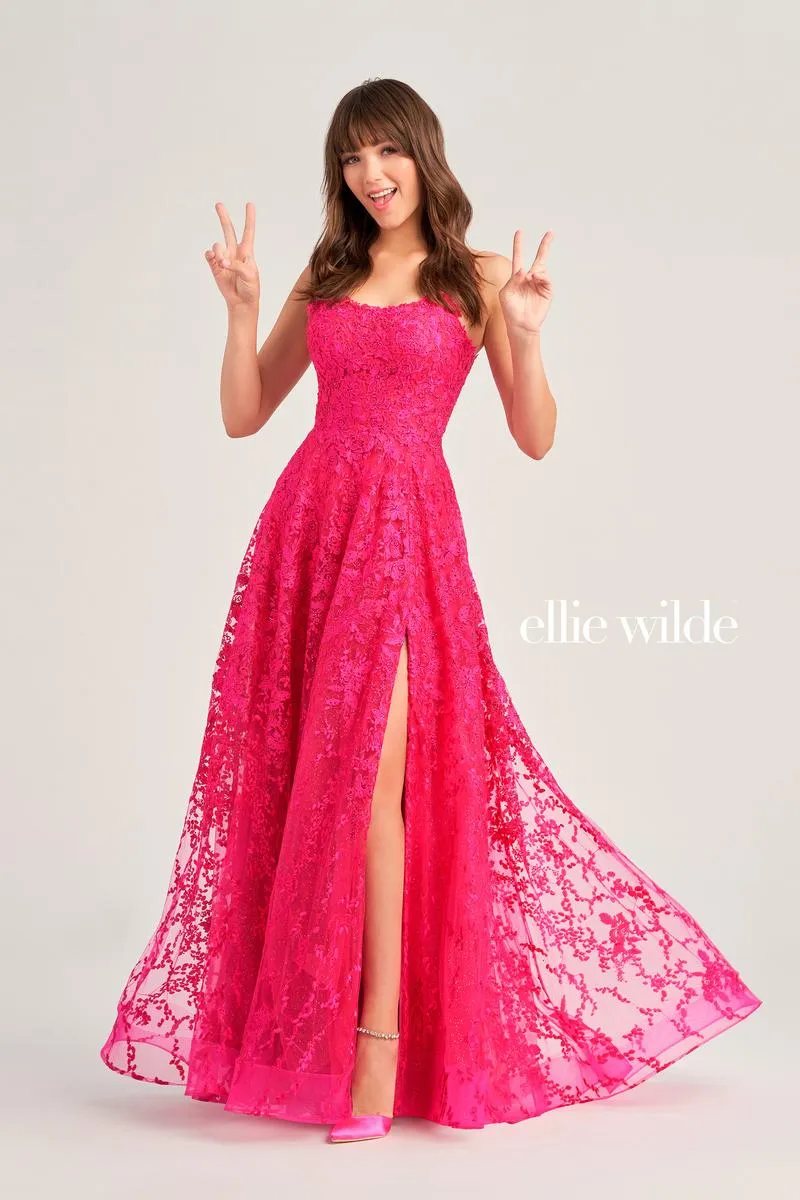 Ellie Wilde A-Line Lace Prom Dress EW35222 sold by Terry costa product image thumbnail 2