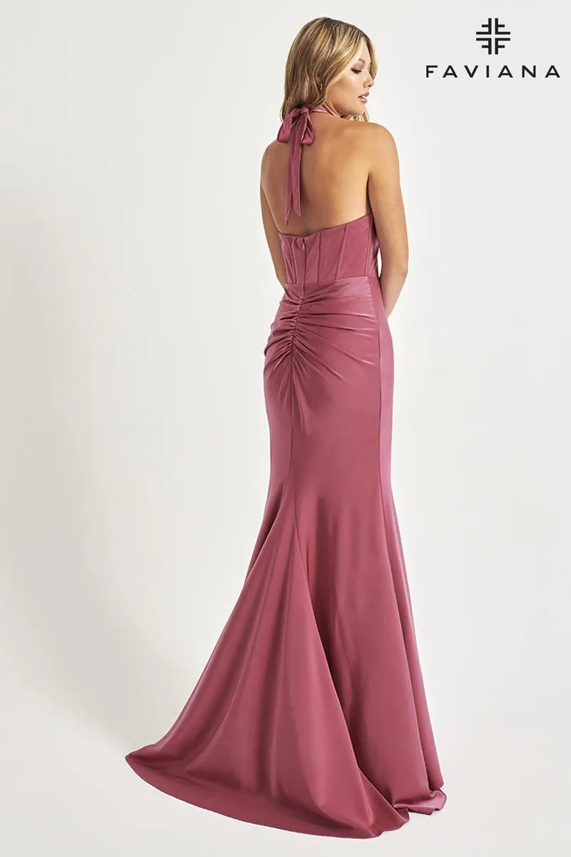 Faviana Halter Corset Long Prom Dress 11065 sold by Terry costa product image thumbnail 4