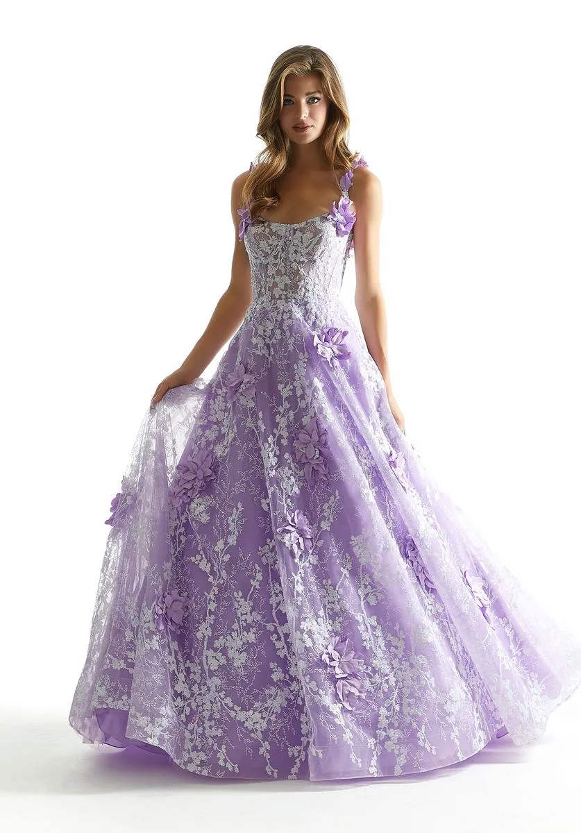 Morilee Lace Corset 3D Floral Prom Dress 49072 sold by Terry costa product image thumbnail 5