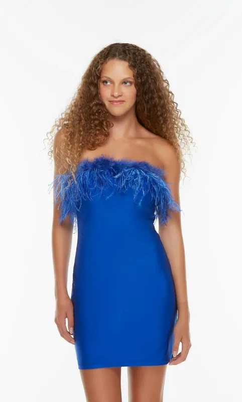 Alyce Paris Feather Homecoming Dress 4524 sold by Terry costa