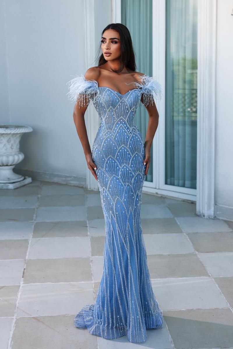 Portia and Scarlett Fringe Prom Dress PS23994 sold by Terry costa