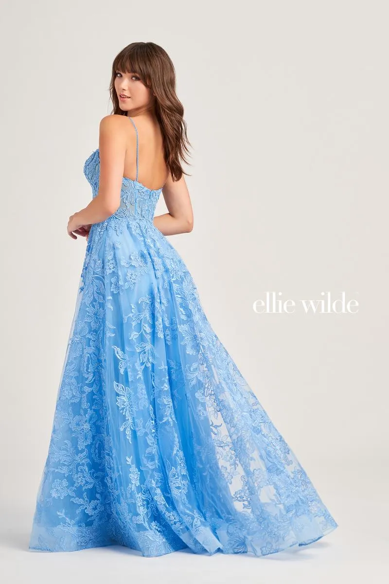Ellie Wilde A-Line Lace Prom Dress EW35226 sold by Terry costa product image thumbnail 3