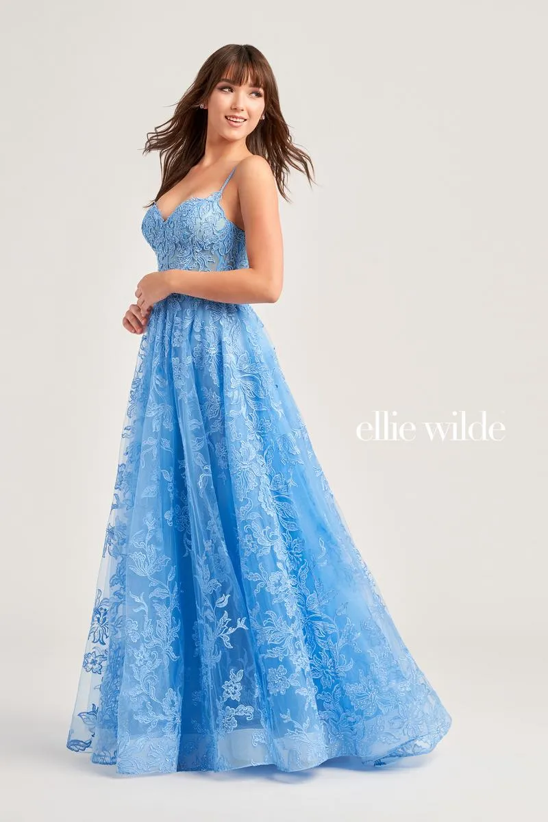 Ellie Wilde A-Line Lace Prom Dress EW35226 sold by Terry costa product image thumbnail 2
