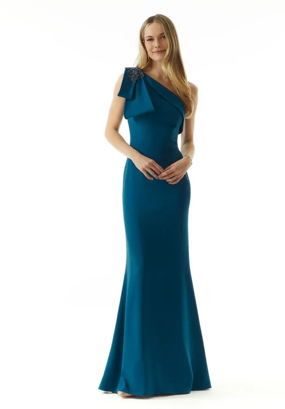 MGNY Madeline Gardner Bow Shoulder Evening Dress 73011 sold by Terry costa