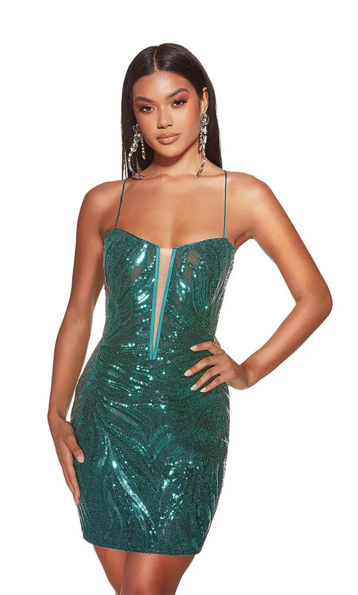 Alyce Paris Plunging Open Back HoCo Dress 4890 sold by Terry costa product image thumbnail 5