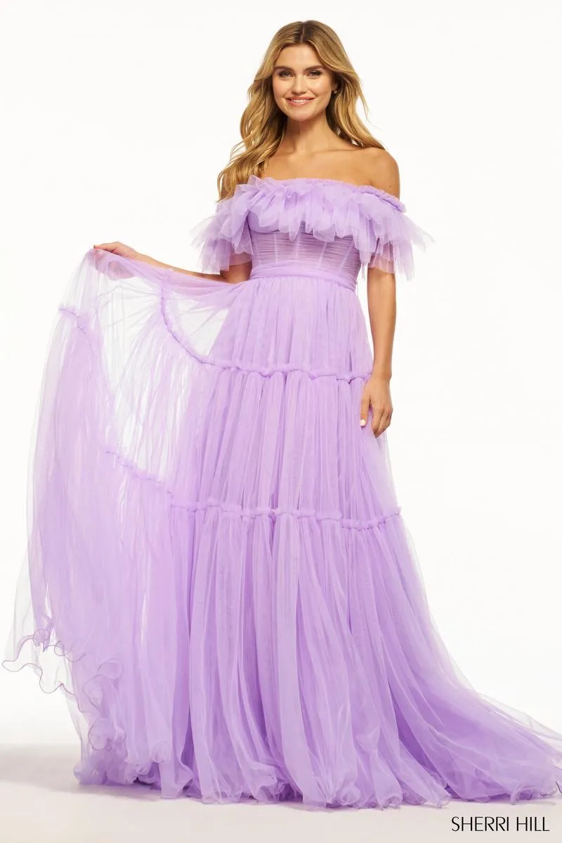 Sherri Hill A-Line Corset Prom Dress 56068 sold by Terry costa product image thumbnail 3