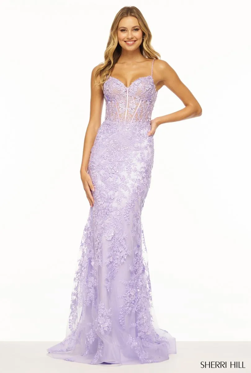 Sherri Hill Lace Corset Prom Dress 56252 sold by Terry costa
