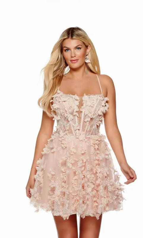 Alyce Paris 3D Floral Corset Homecoming Dress 3171 sold by Terry costa
