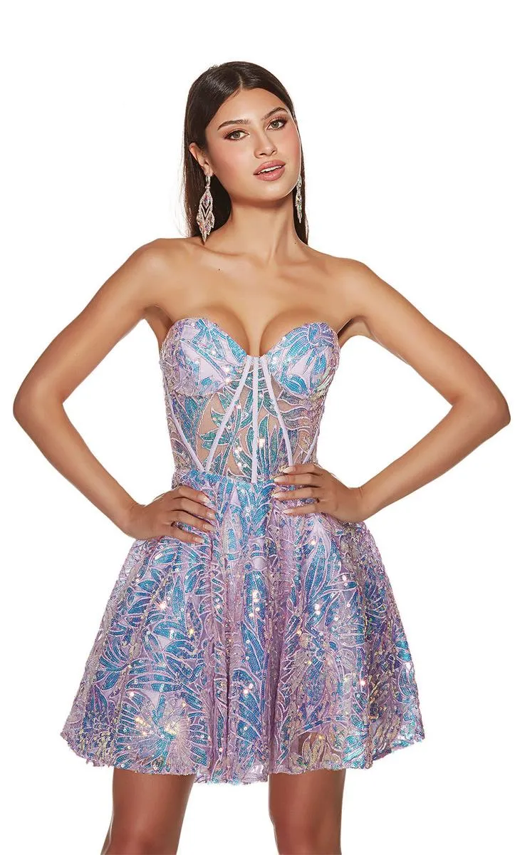 Alyce Paris Floral Sequin HoCo Dress 3779 sold by Terry costa product image thumbnail 4