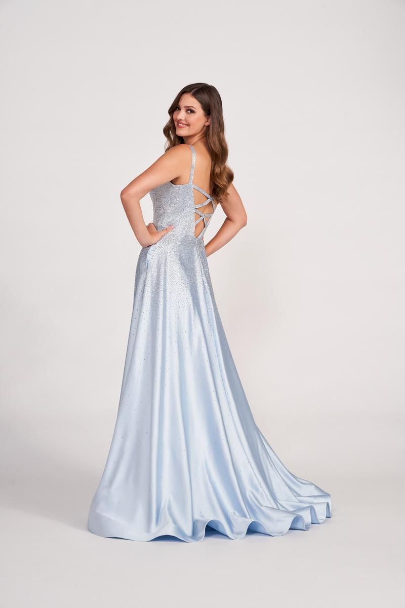 Ellie Wilde Long V-Neck Prom Dress EW34044 sold by Terry costa product image thumbnail 2