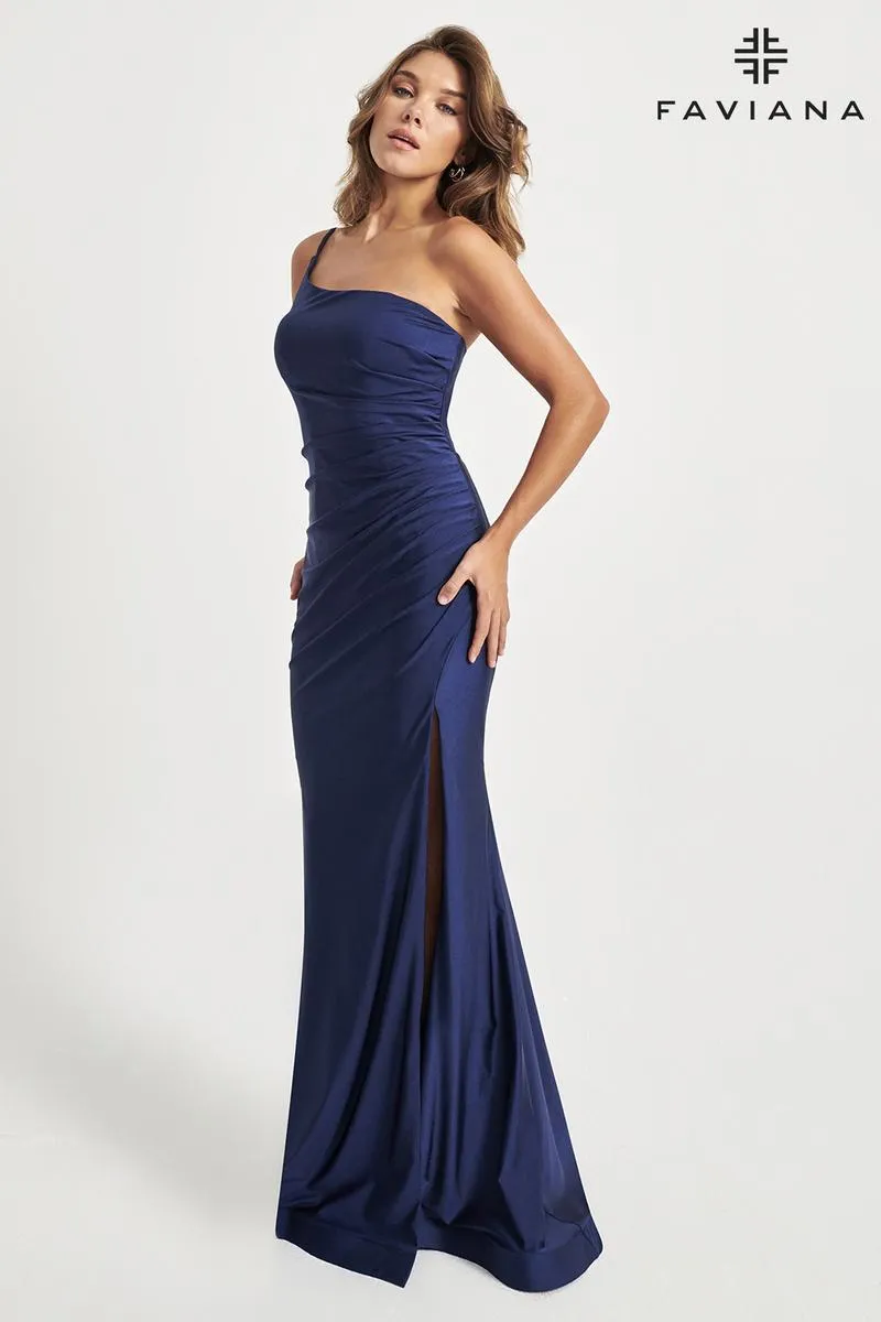 Faviana Simple One Shoulder Prom Dress 11071 sold by Terry costa product image thumbnail 4