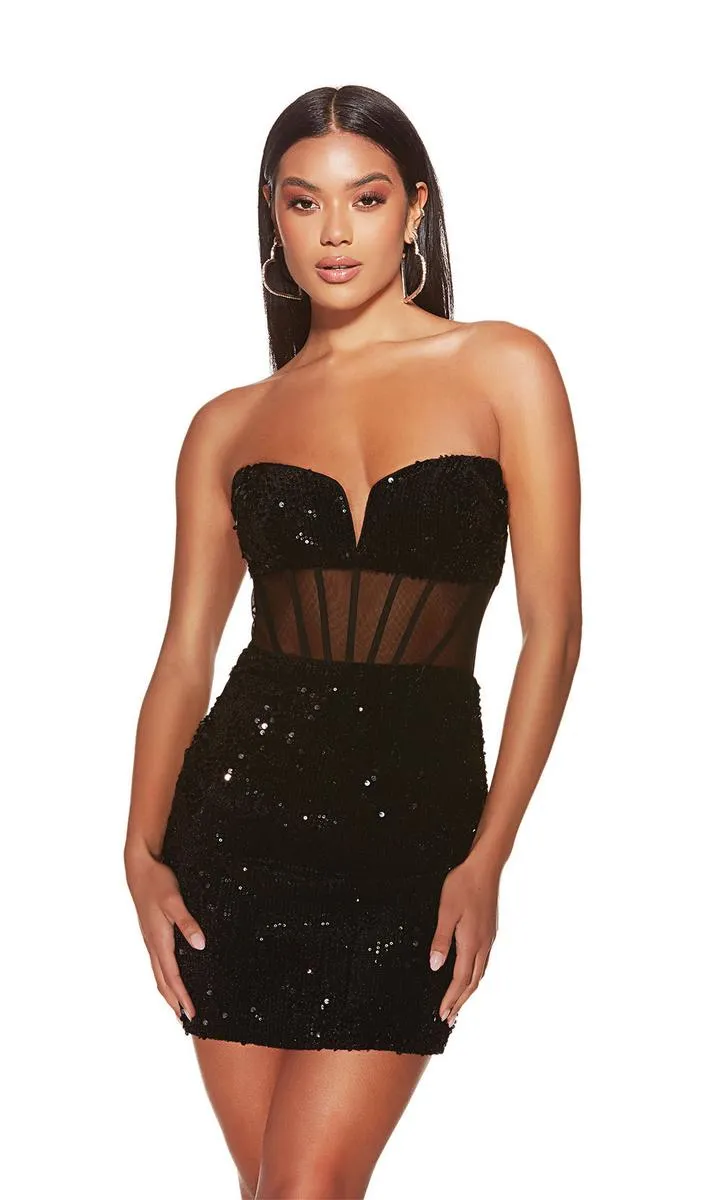Alyce Paris Sheer Corset Homecoming Dress 4934 sold by Terry costa