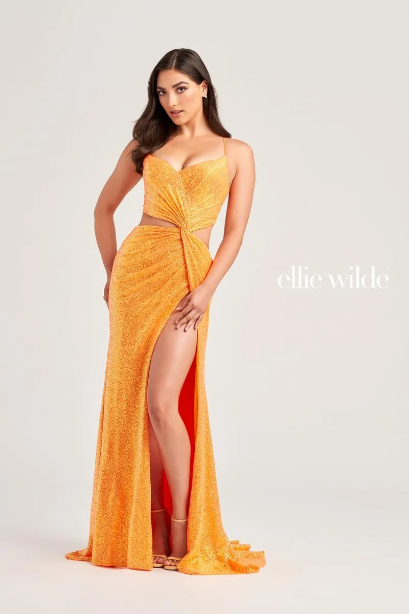 Ellie Wilde Mesh Cut Out Prom Dress EW35234 sold by Terry costa product image thumbnail 2