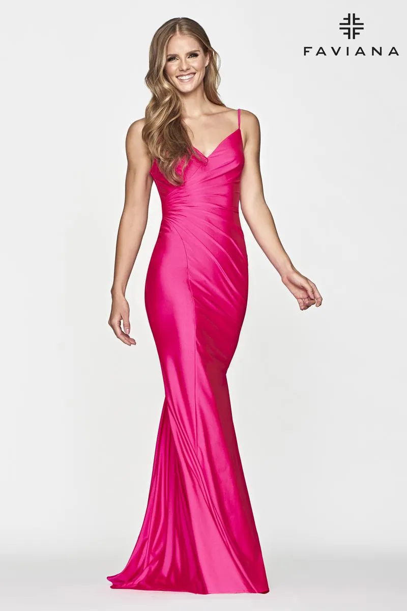 Faviana Tight V-Neck Prom Dress S10644 sold by Terry costa product image thumbnail 5