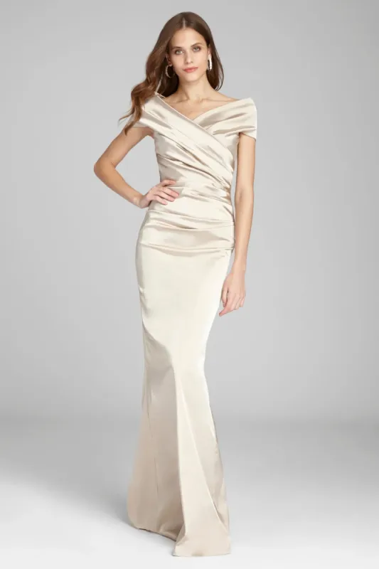 Teri Jon Stretch Satin Evening Gown 96022 sold by Terry costa