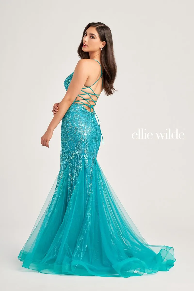 Ellie Wilde Tulle Mermaid Prom Dress EW35236 sold by Terry costa product image thumbnail 3