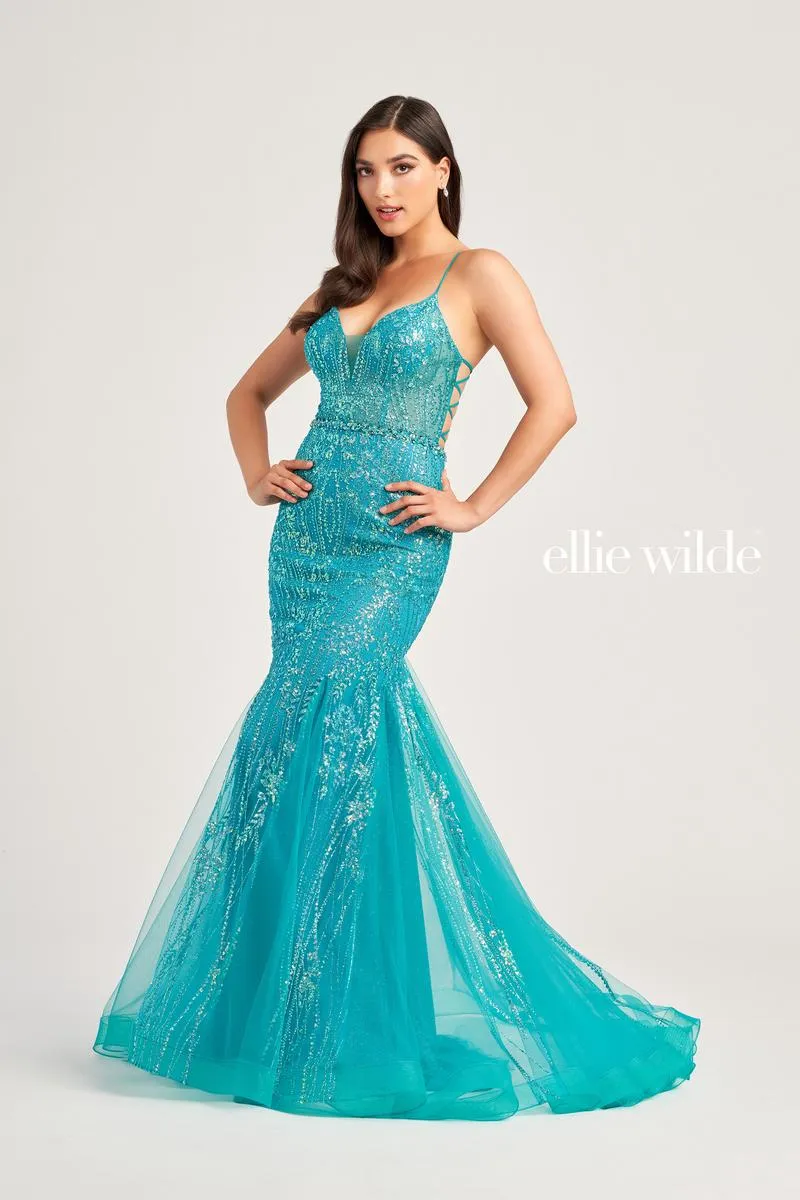 Ellie Wilde Tulle Mermaid Prom Dress EW35236 sold by Terry costa product image thumbnail 2