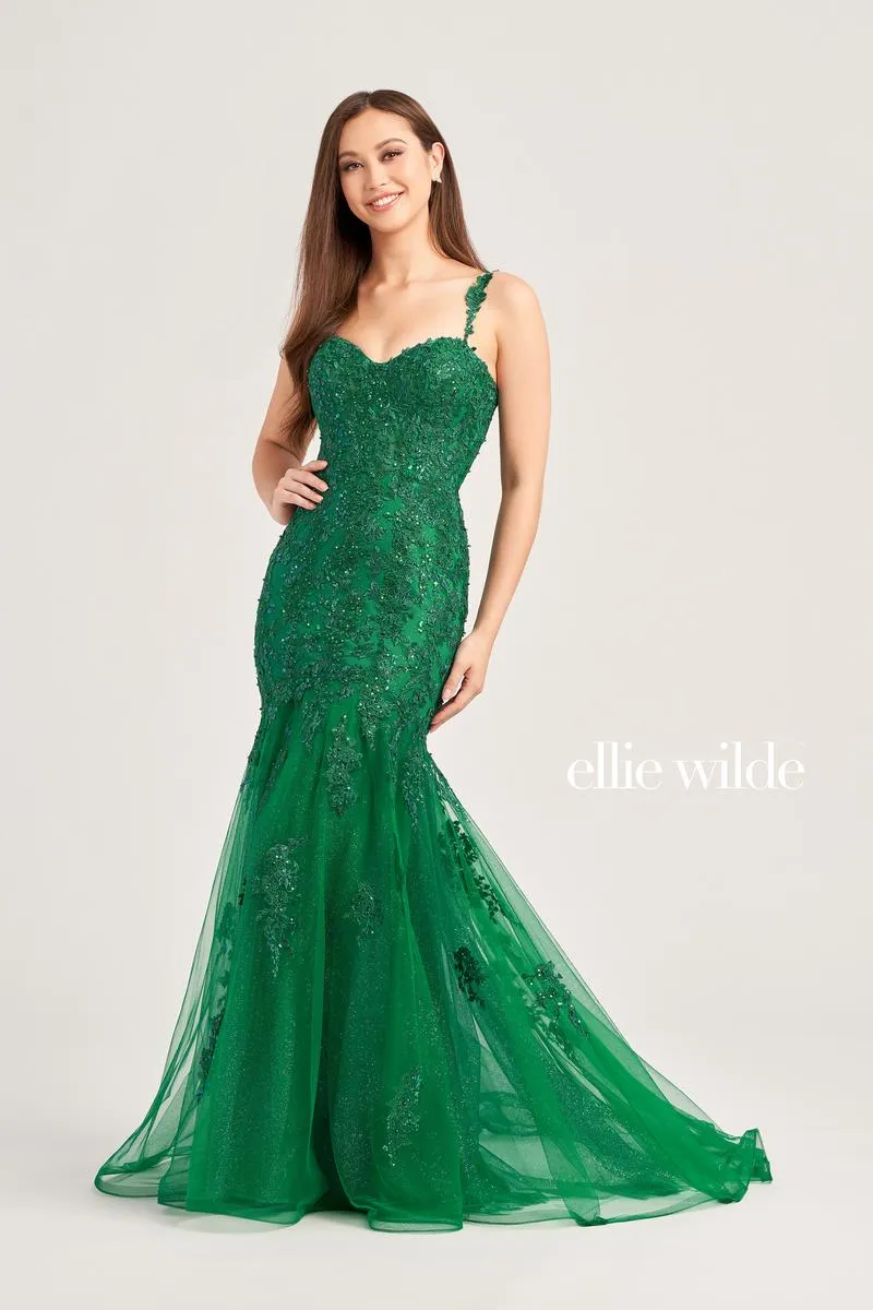 Ellie Wilde Fit and Flare Lace Prom Dress EW35238 sold by Terry costa product image thumbnail 4