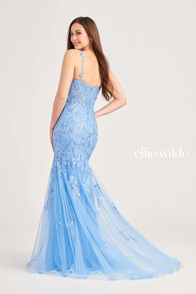 Ellie Wilde Fit and Flare Lace Prom Dress EW35238 sold by Terry costa product image thumbnail 2