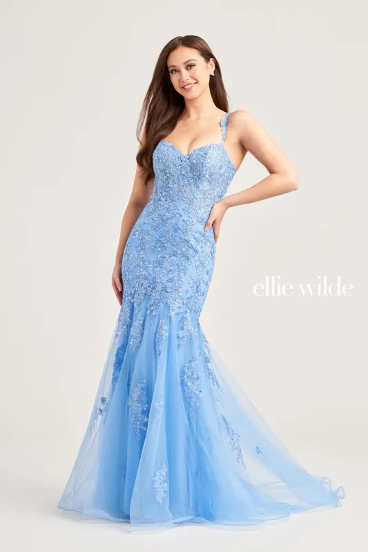Ellie Wilde Fit and Flare Lace Prom Dress EW35238 sold by Terry costa
