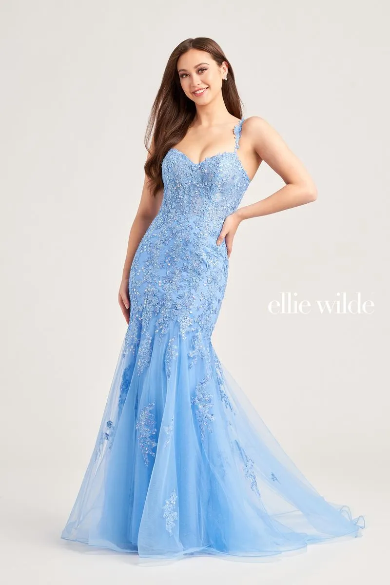 Ellie Wilde Fit and Flare Lace Prom Dress EW35238 sold by Terry costa