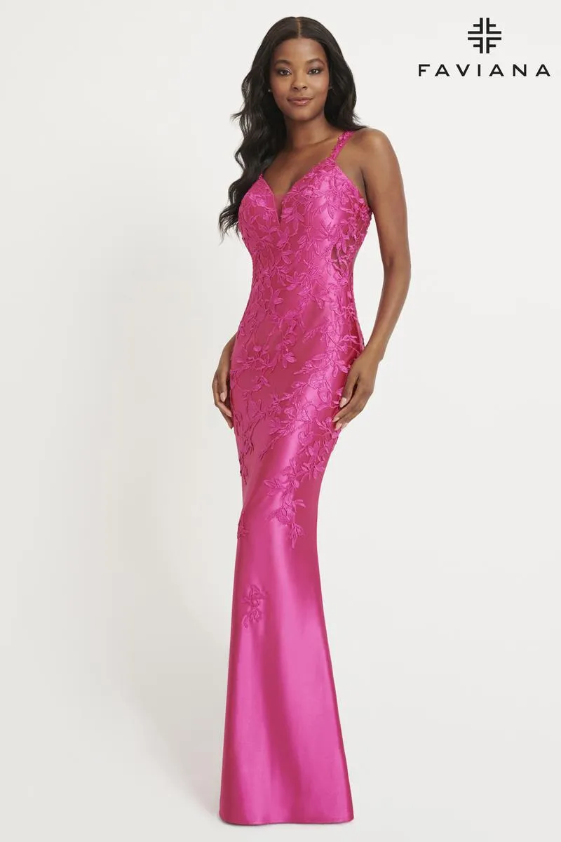 Faviana Keyhole Open Back Prom Dress 11082 sold by Terry costa product image thumbnail 4