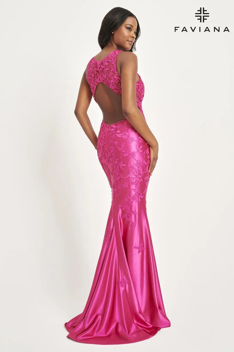 Faviana Keyhole Open Back Prom Dress 11082 sold by Terry costa product image thumbnail 2