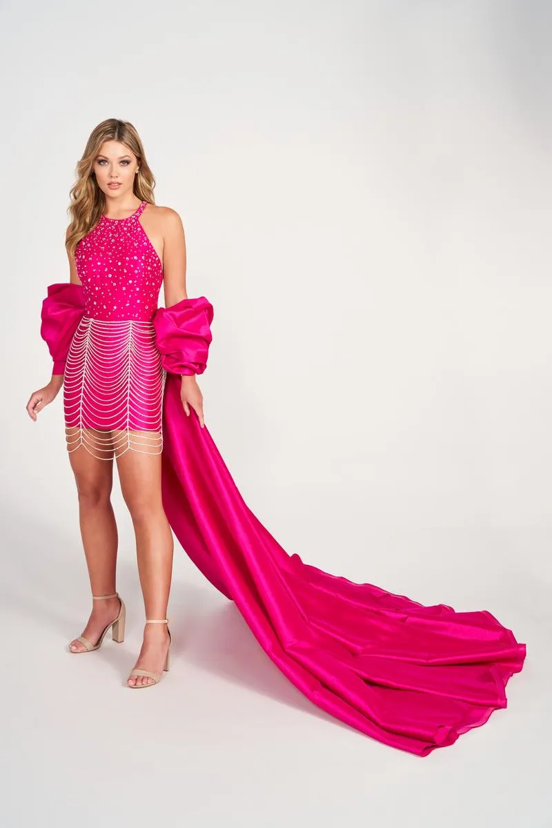 Ellie Wilde High Low Prom Dress EW34001 sold by Terry costa product image thumbnail 3