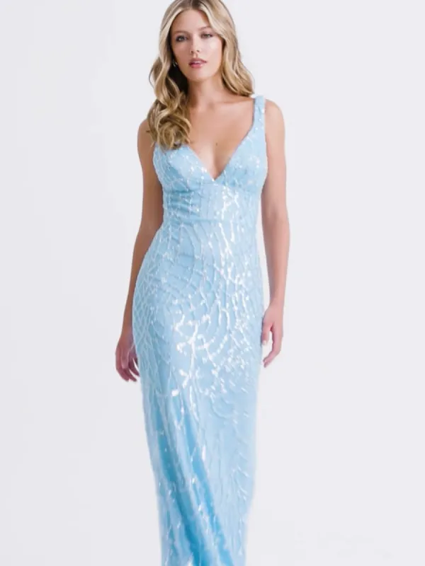 Faviana V-Neck Open Back Prom Dress 11086 sold by Terry costa