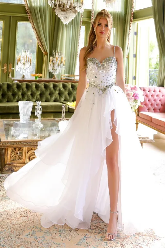 Ava Presley Cut Glass High Slit Ball Gown Dress 29189 sold by Terry costa