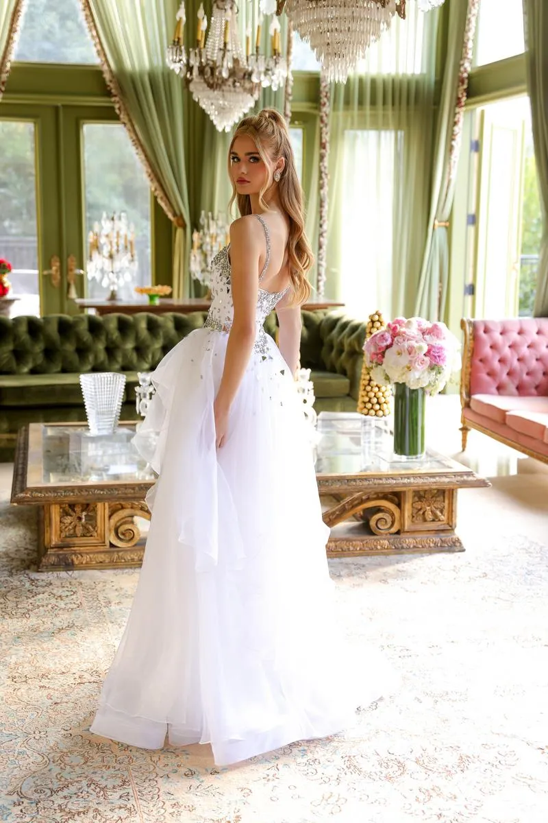 Ava Presley Cut Glass High Slit Ball Gown Dress 29189 sold by Terry costa product image thumbnail 2