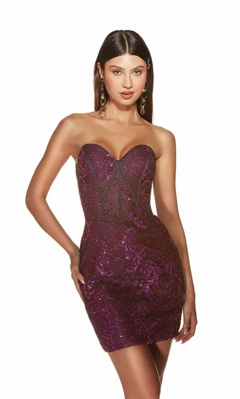 Alyce Paris Net Corset Homecoming Dress 4858 sold by Terry costa