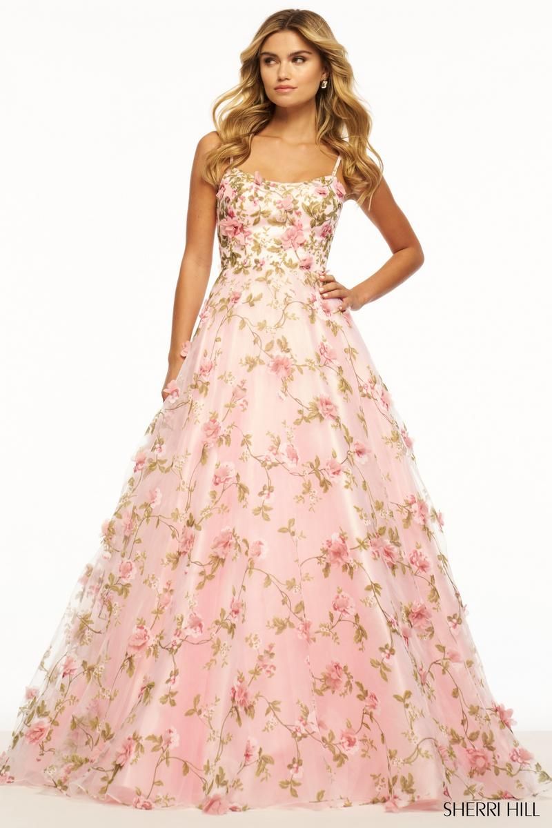 Sherri Hill 3D Floral Prom Dress 56107 sold by Terry costa